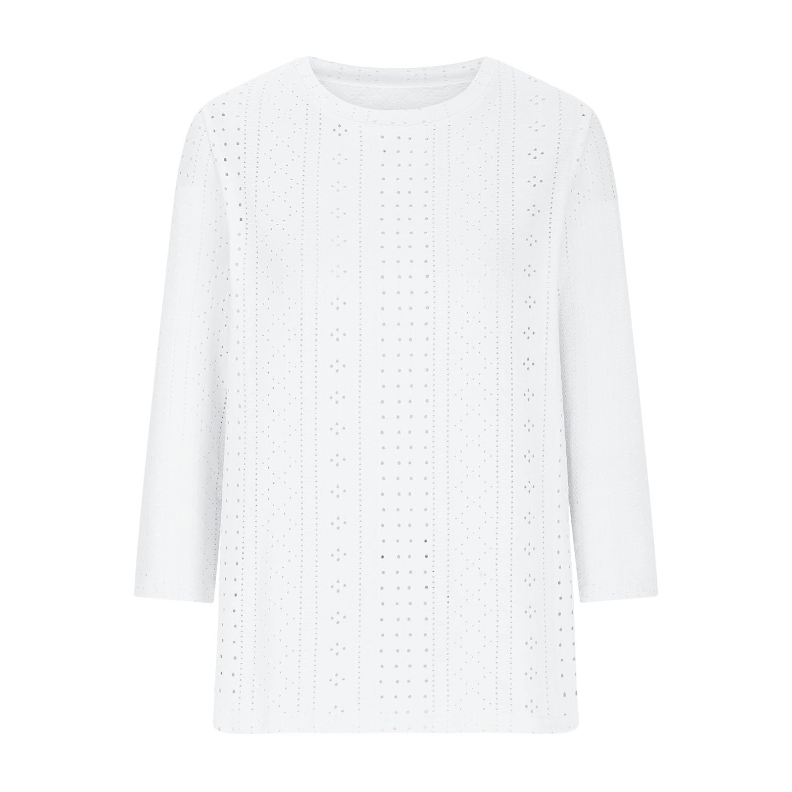 Generico Magliette Donna Estive Estive Classica Casual T Shirt con Stampa Taglie Forti Girocollo Firmate Elegante Magliette Larghe Vintage Maniche 3/4 Tee Bluse Comoda Basic Leggera Cotone Maglia