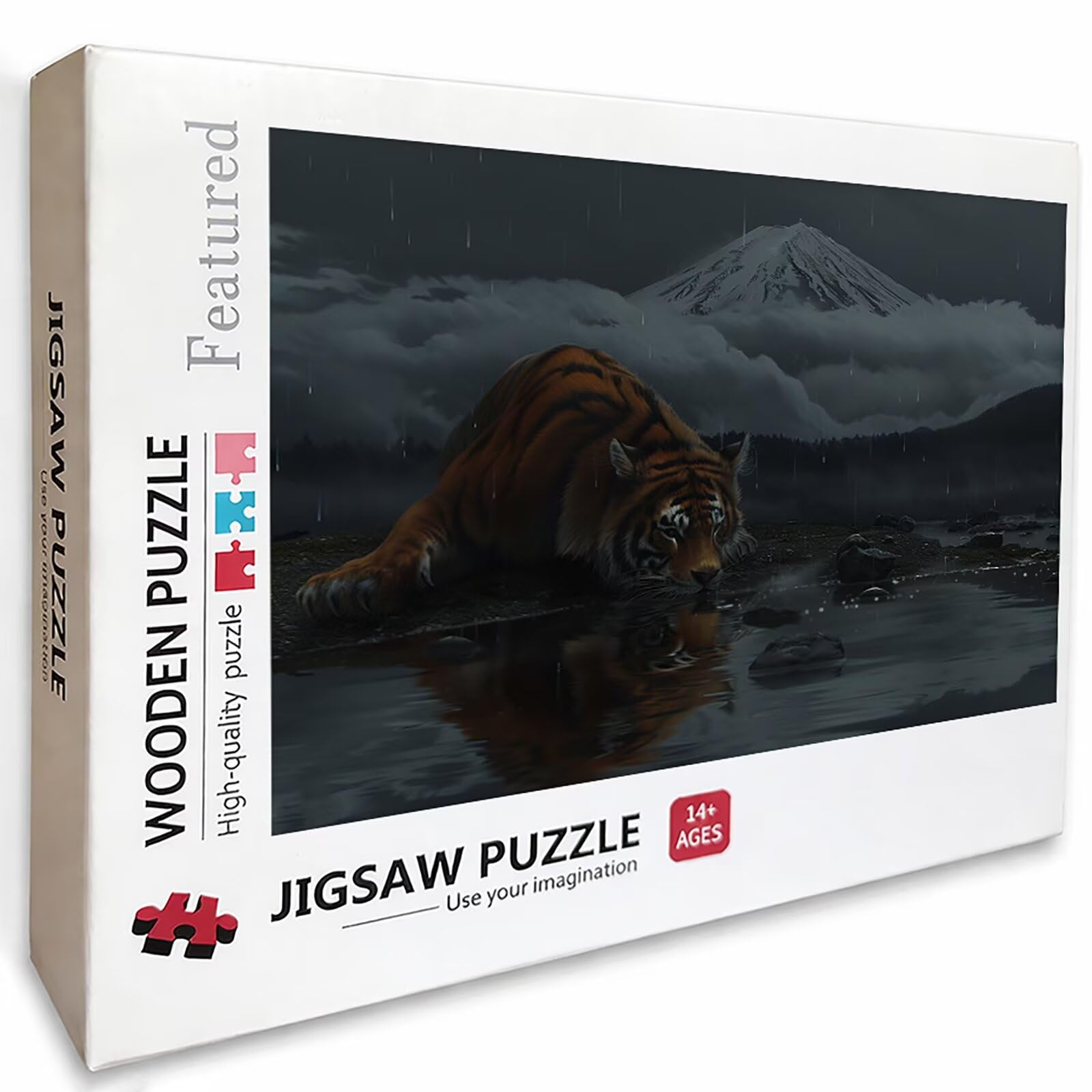 Puzzle 3000 elementów dla dorosłych, tygrys, drewniane puzzle, 122 x 81 cm, części ściśle do siebie pasują, dla mężczyzn, kobiet, starszych seniorów, relaks i odstresowanie, dekoracja ścienna, (Snow