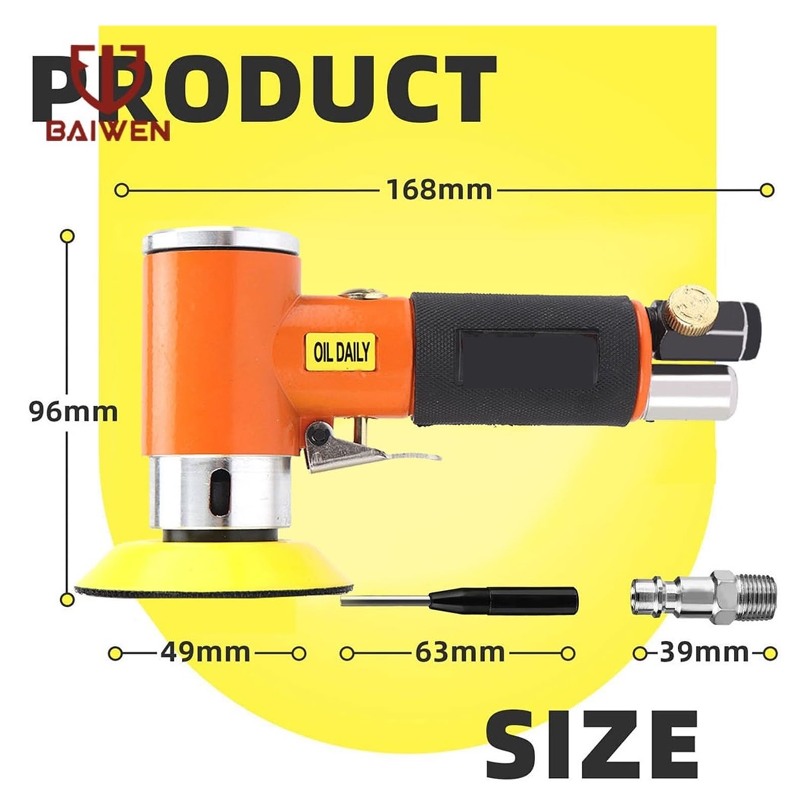 Juego de Mini lijadora de aire orbital de 1 "/2"/3 ", herramientas neumáticas for abrillantado for coche, pulidora de doble acción, herramienta de aire en varias superficies(Red Sander 69pc)