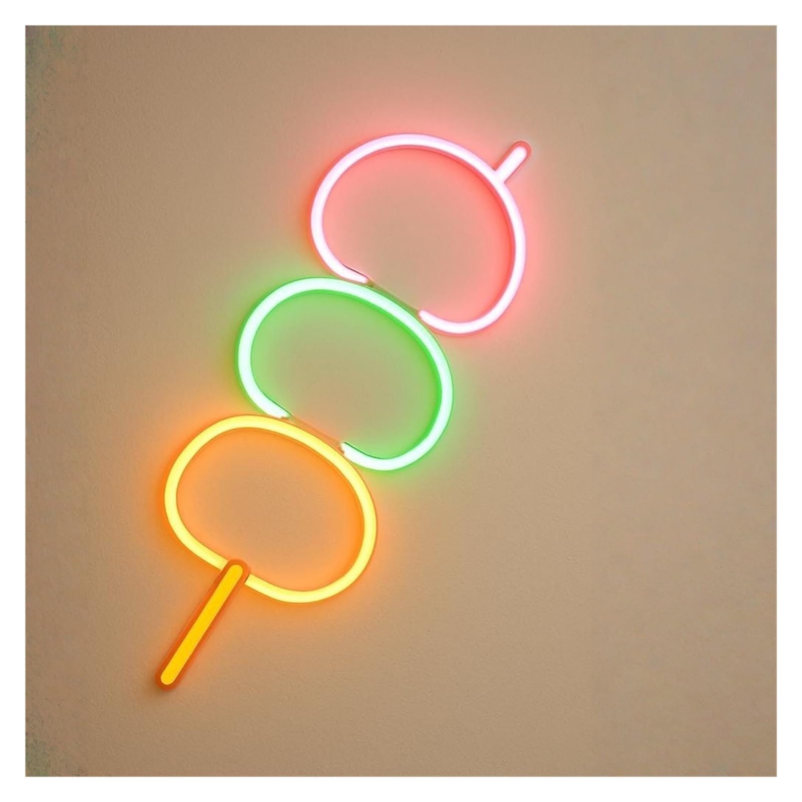 RONGCH Hanging Art Signs Dango Neon Sign LED Light for Restaurant Japanese Dessert Cafe Dim Sum Shop Business Open Decor Dimmable USB Powered Lamp 38cm