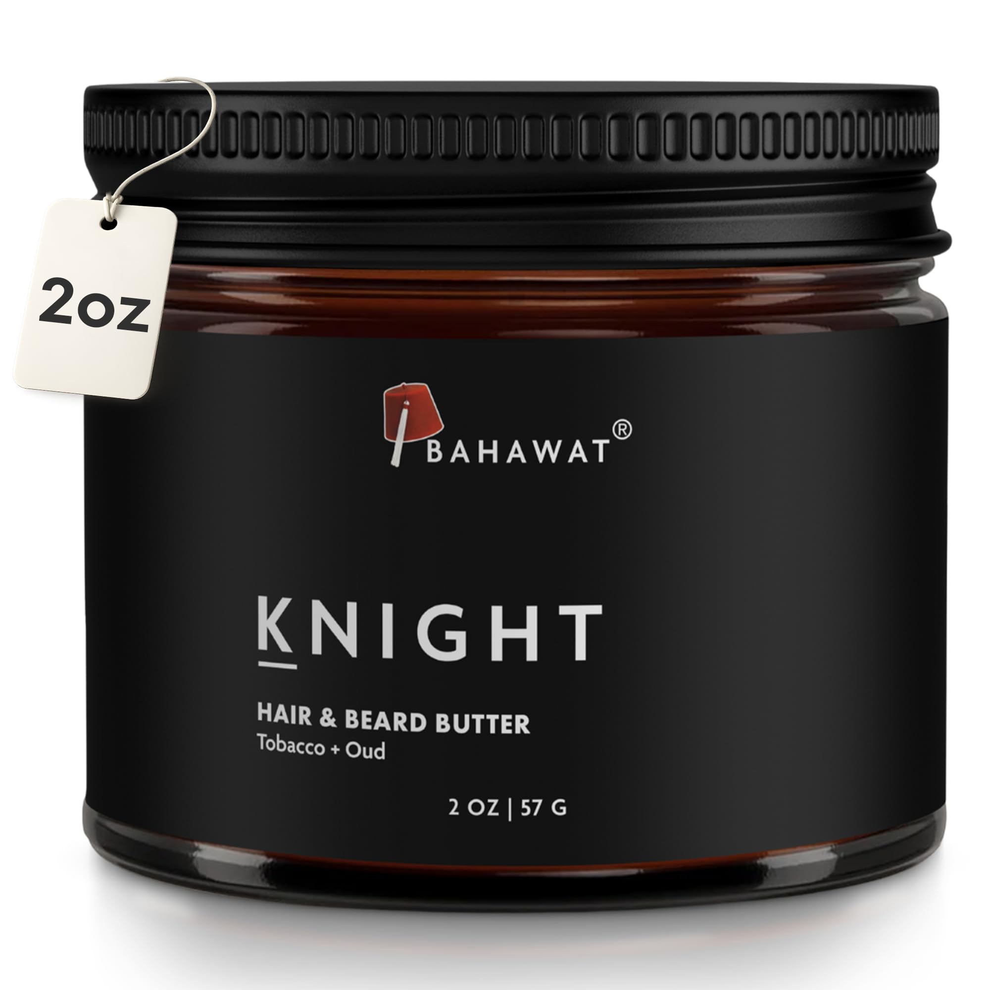 Hair & Beard Butter for Men Leave-in Conditioner - Tobacco & Oud scent - Strengthen & Soften– Made in USA -Organic Natural Ingredients | The Best Beard Butter - 2 oz.