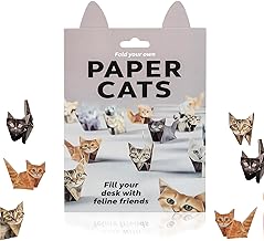 Xujinsongg 3D Origami Cat Paper DIY Kit, 50 Sheets of Origami Paper, Folding Book, Craft for Adults Children, Creative Gift Office Decor for Cat Lovers