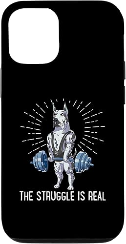 iPhone 14 Struggle Is Real Dogo Argentino Deadlift Fitness Case