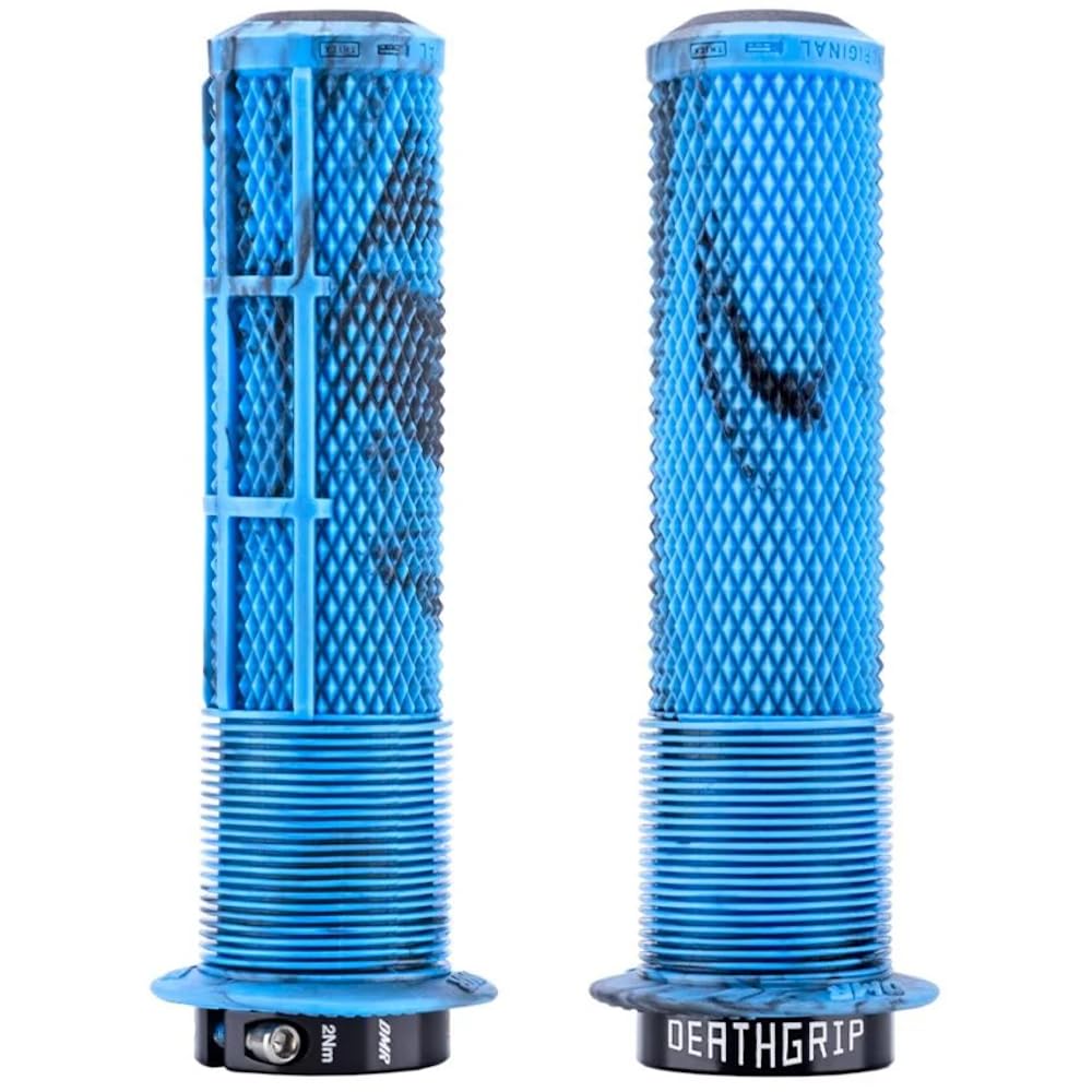 DMR Deathgrip 2 Flanged Handlebar Grips (Blue Marble, Thin) โ image 1