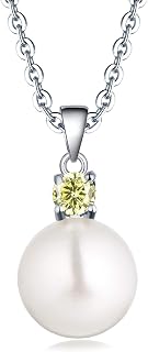 925 Sterling Silver Freshwater Cultured Pearl Pendant Necklace JO WISDOM Jewelry for Women,Girls