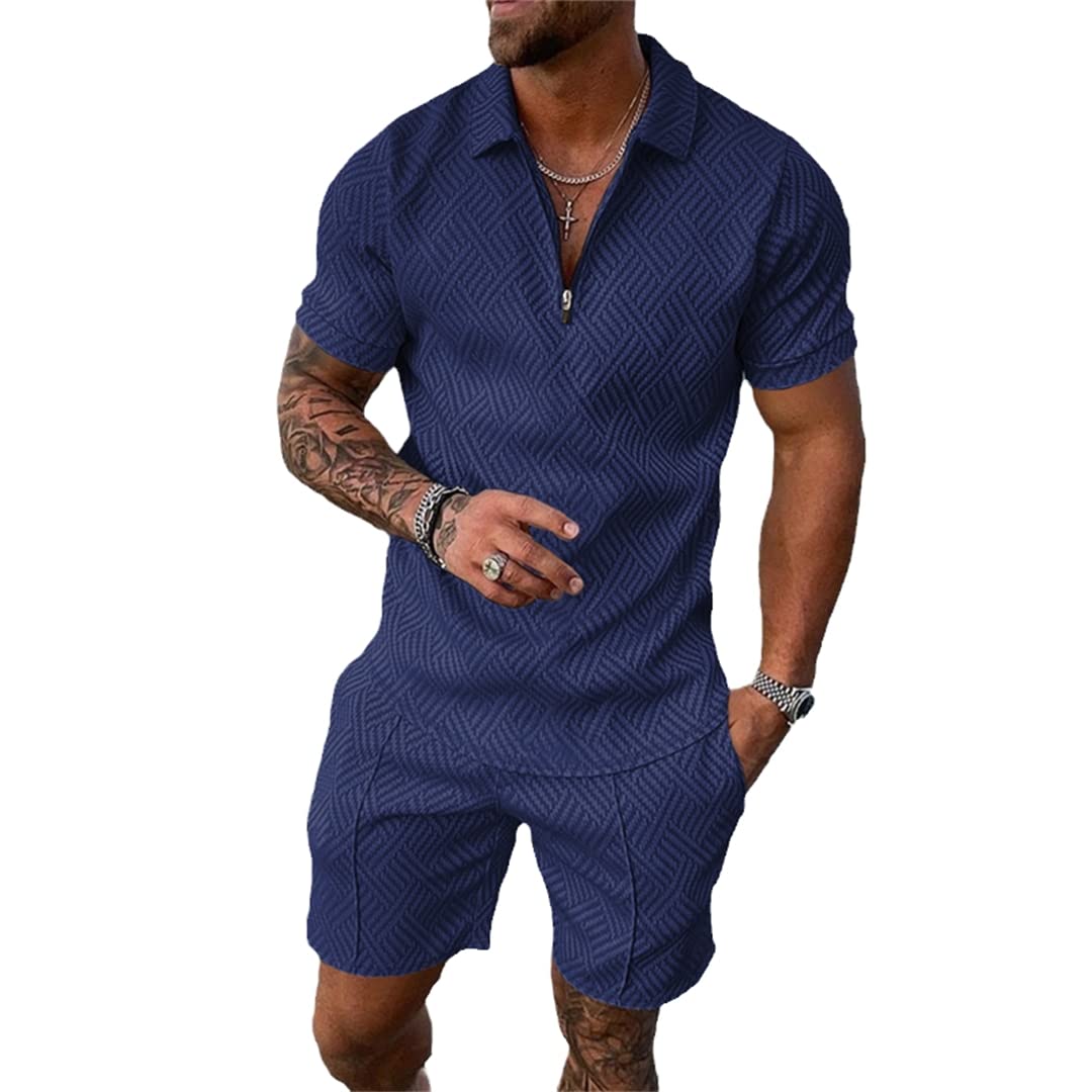 Letni hawajski dres treningowy, odzież męska, spodnie polo, zestaw 2 szt, 1115, L