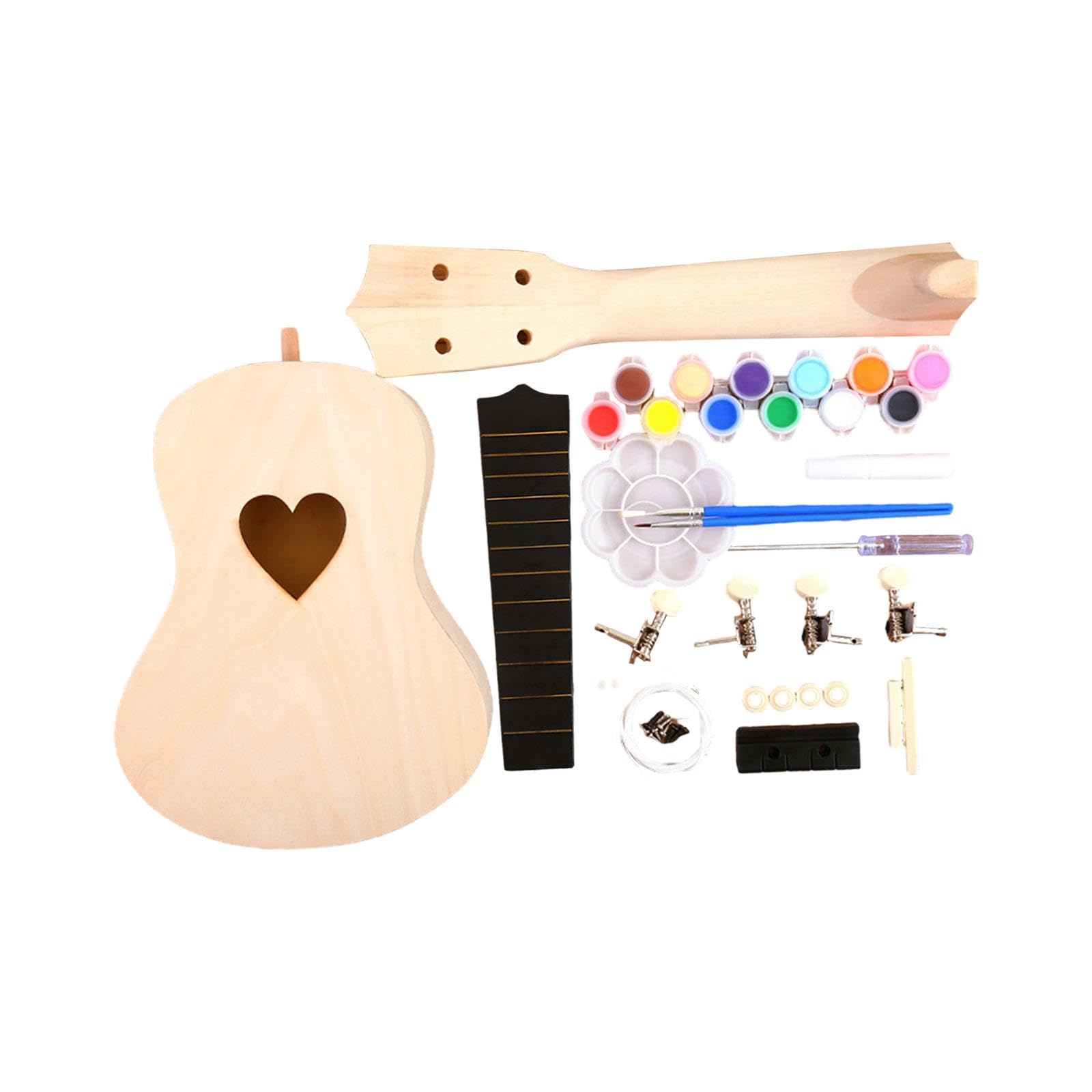 Kit de ukulélé à faire soi-même pour enfants débutants 4 cordes en bois