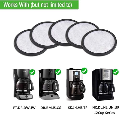 Miniatura 5 de Paquete de 24 filtros de discos compatibles con Mr. Coffee Machines de repuesto para filtros de agua de carbón para cafeteras Mr