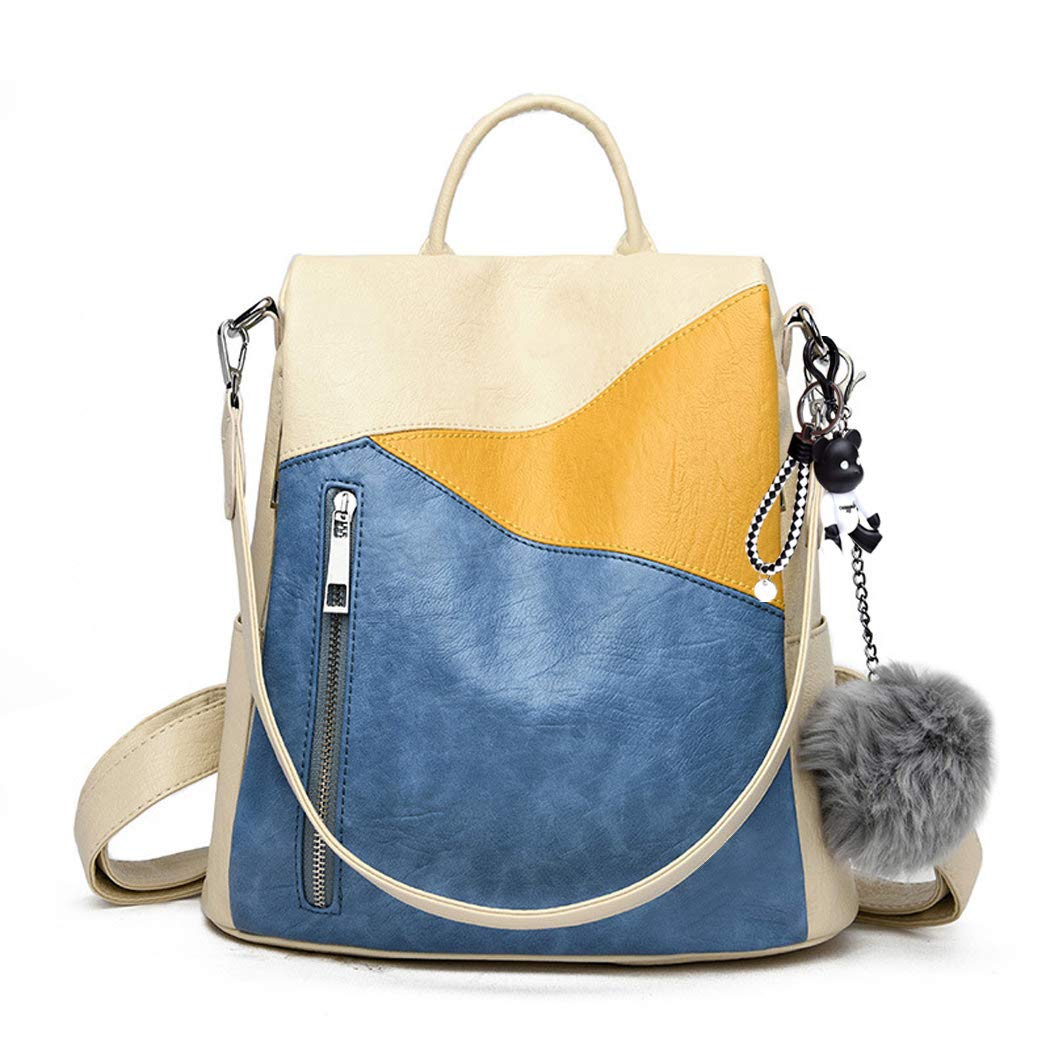 BUKESIYI Mujer Bolsos Mochila Niña Vestir Antirobo Pequeña Casual Bandolera Portatil PU Cuero Piel ES78163
