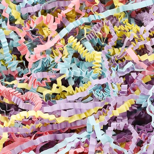 Dermalyx 100 gGeschenkbox Füllung Bunte Ostergras Geschenkpapier Streu Geburtstag Hochzeit Weihnachten Jubiläum Geschenkverpackung Knitterpapier