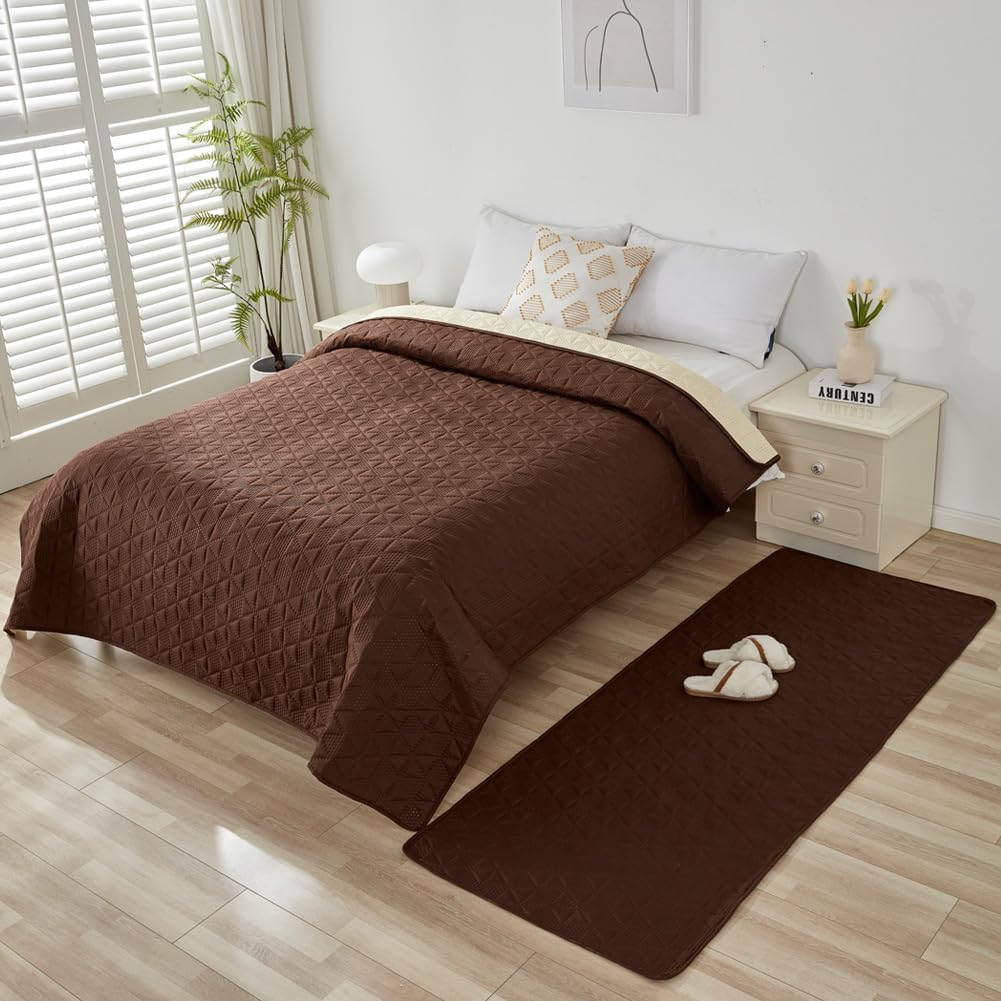 Taiyang Copridivano per Cani impermeabile, Coperta impermeabile per cani, protezione per mobili per bambini, bambini, cane, gatto, Con fondo in gomma antiscivolo (Caffè, 208-260 cm)