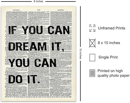 Miniatura 2 de Quote Dictionary Art, Home Decor - Upcycled Wall Art Print, Poster - Motivational, Inspirational Room or Office decoration - Great Gift for