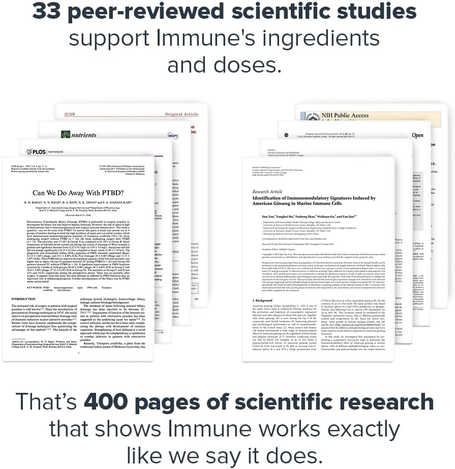 LEGION Immune- Immune Booster for Adults, Natural Immunity System Support w/Vitamin C (500mg), American Ginseng, Guduchi, and Garlic Supplement. - Image 3
