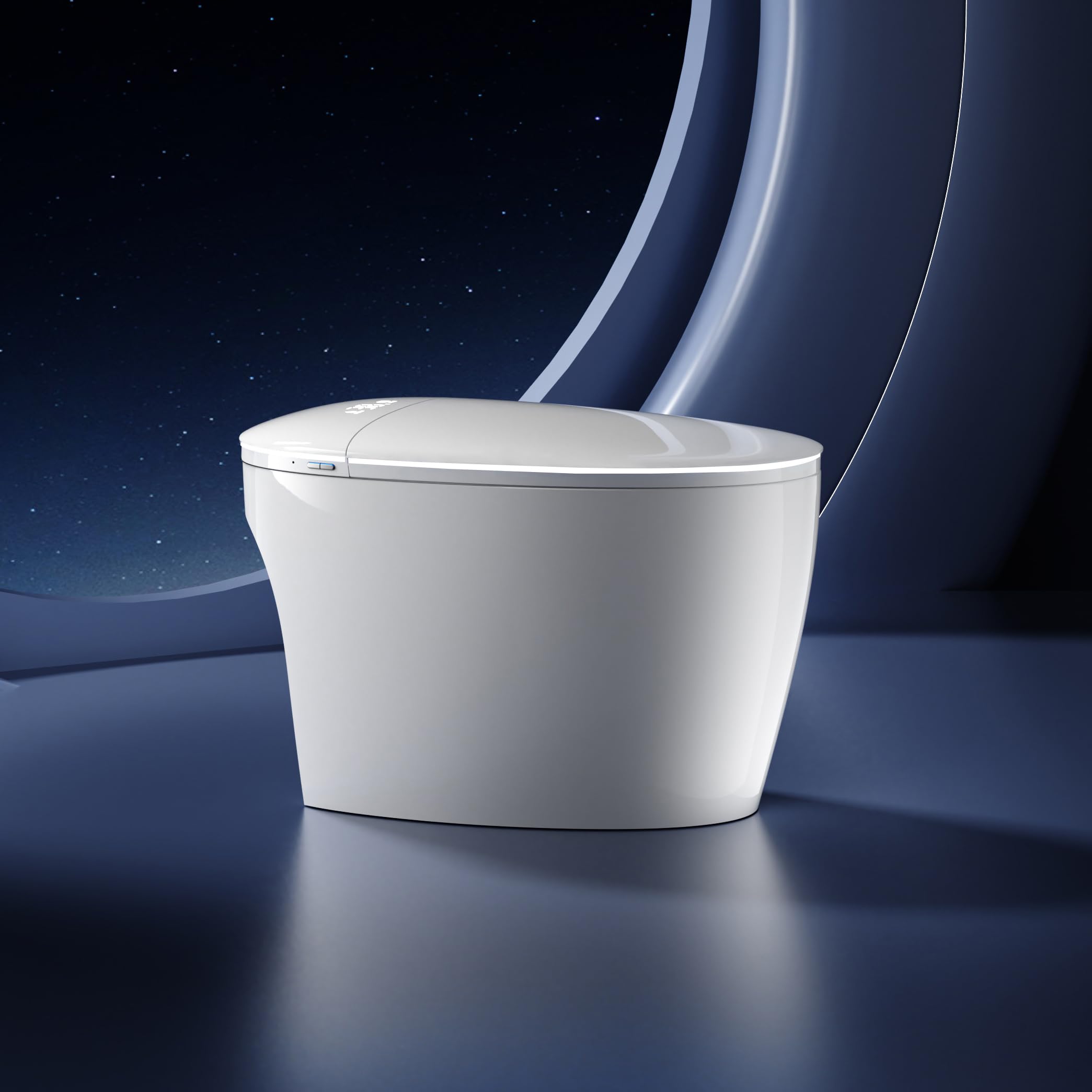 Stojąca inteligentna toaleta z tylnym wylotem - podgrzewane siedzenie, automatyczne spłukiwanie przy wyjściu, wbudowany bidet i suszarka