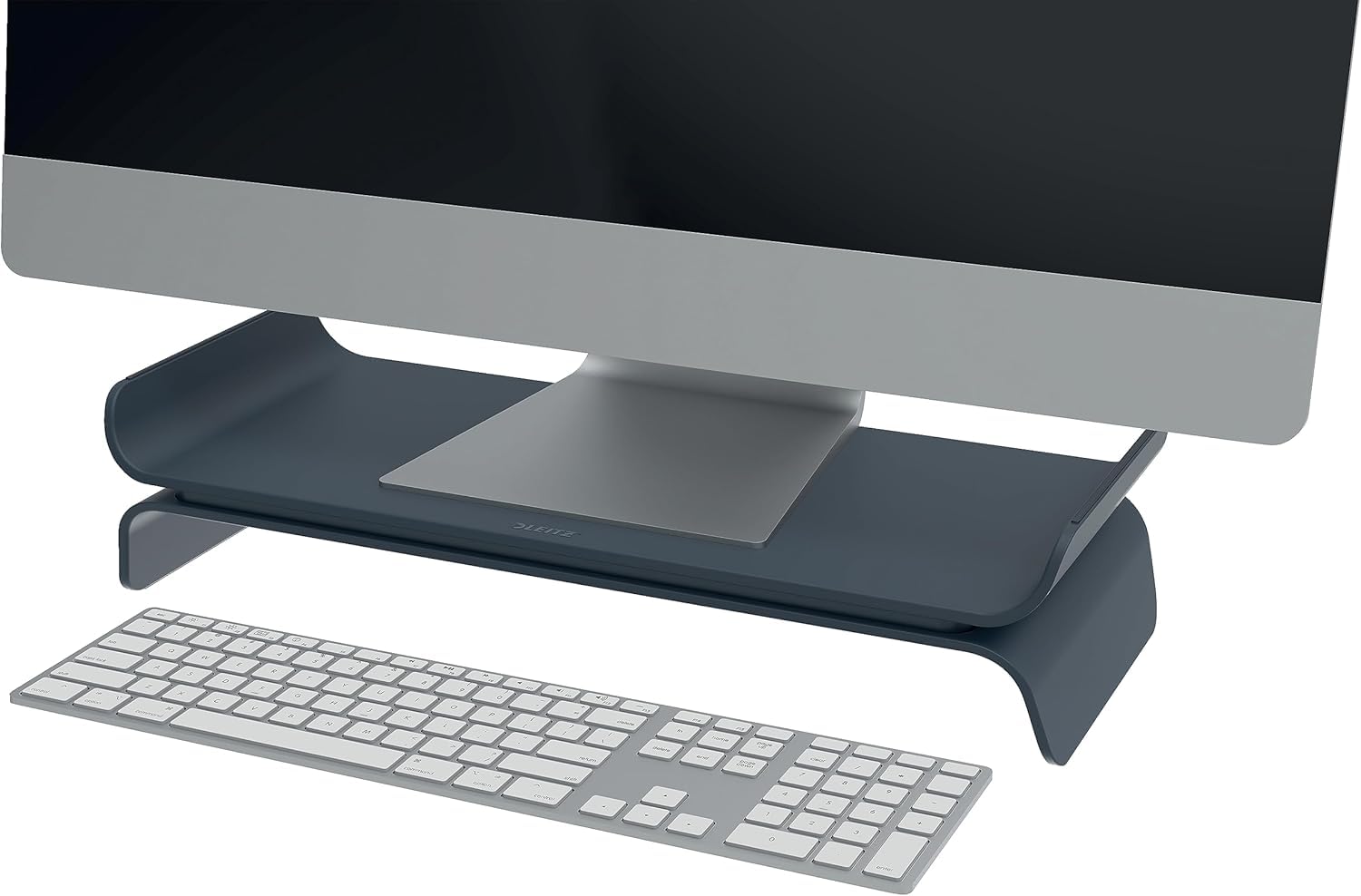 Leitz Ergo Supporto per Monitor Regolabile con 2 Impostazioni di Altezza, 20,9 x 11,2 x 48,3 cm, Grigio Velluto, 65040089
