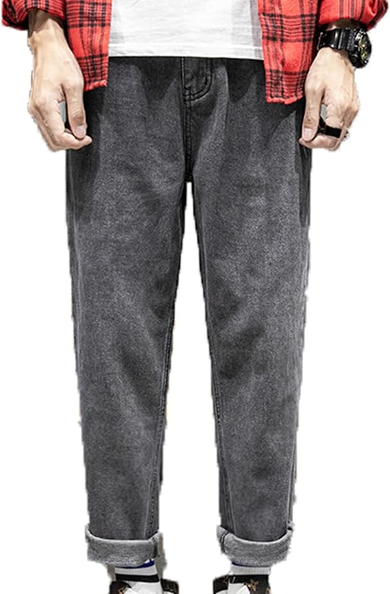 Amazon ジーパン 大きいサイズ スウェット ゆったり カジュアル ジーンズ メンズ デニムワイドパンツ ストレッチ 9分丈 コーデ代 コーデ30代 春夏 秋冬 通勤通学 旅行 バギーパンツ ズボン 灰色 ブルー ジーンズ 通販