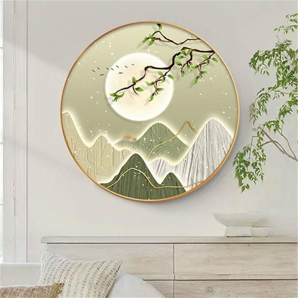 YNBJIL Restaurant decoration painting, dining hall mural, circular painting(3X-Large)