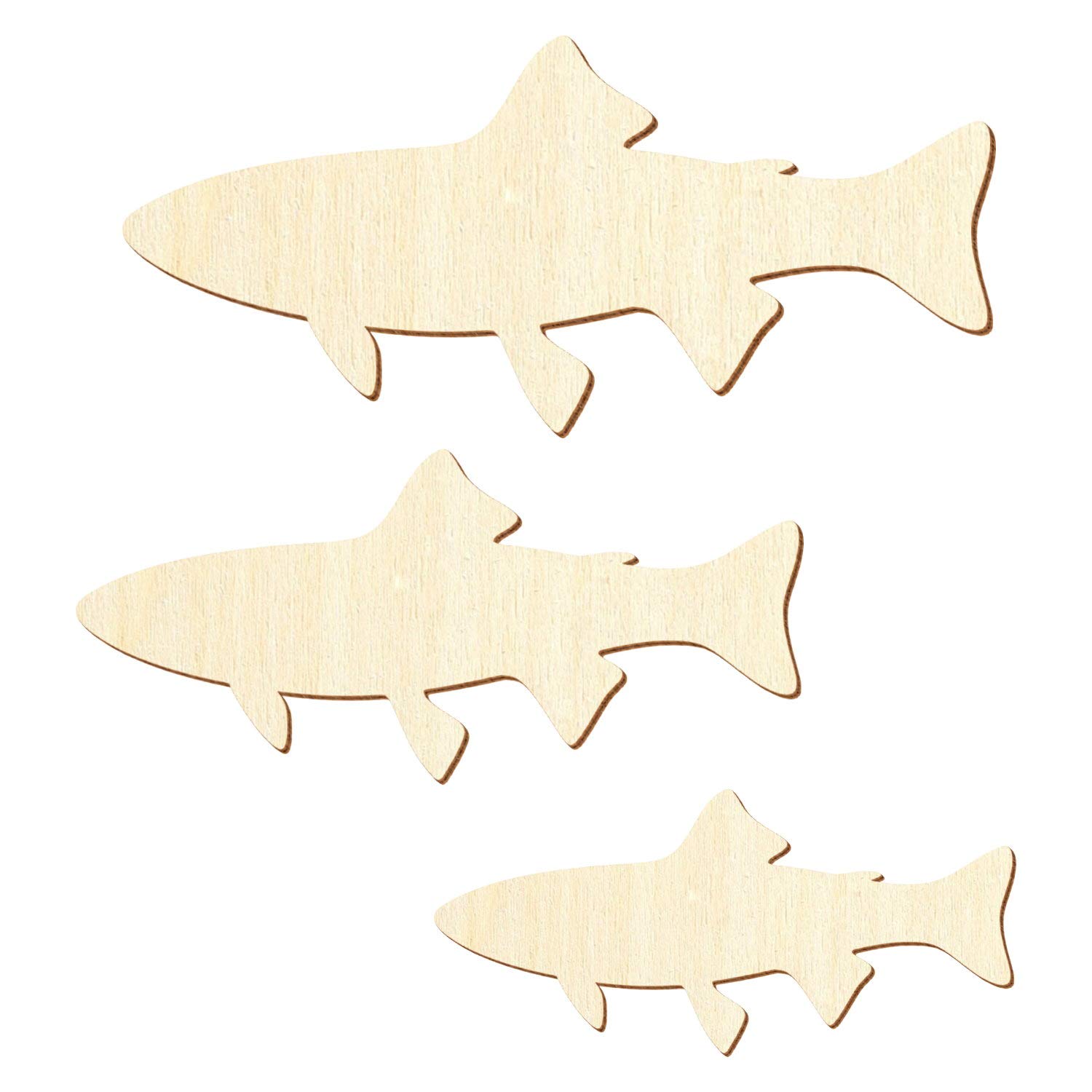 Madera trucha – Decoración manualidades 3 – 50 cm, tamaño: 46 cm, pack con: 25 unidades