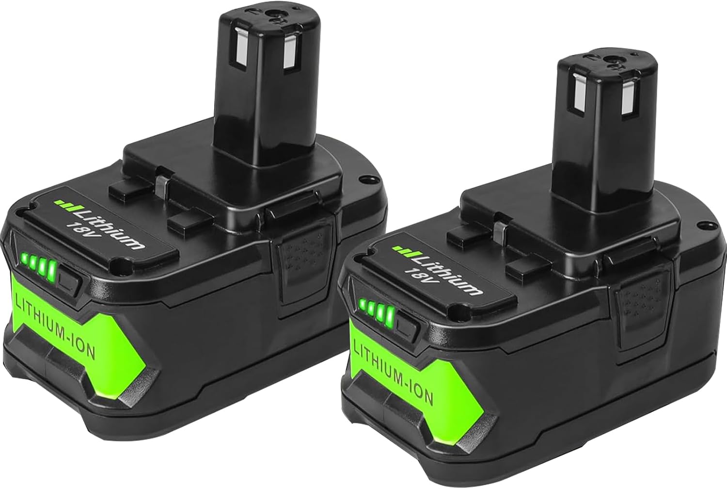 2 Pack 6.0A Battery Replacement Compatible with Ryobi 18V ONE+ Tools – Works with PCL235B PCL430B PCL500B RHV18-0 P262 P102 P103 P104 P105 P107 P108 Lithium Battery（Not Made by Ryobi）