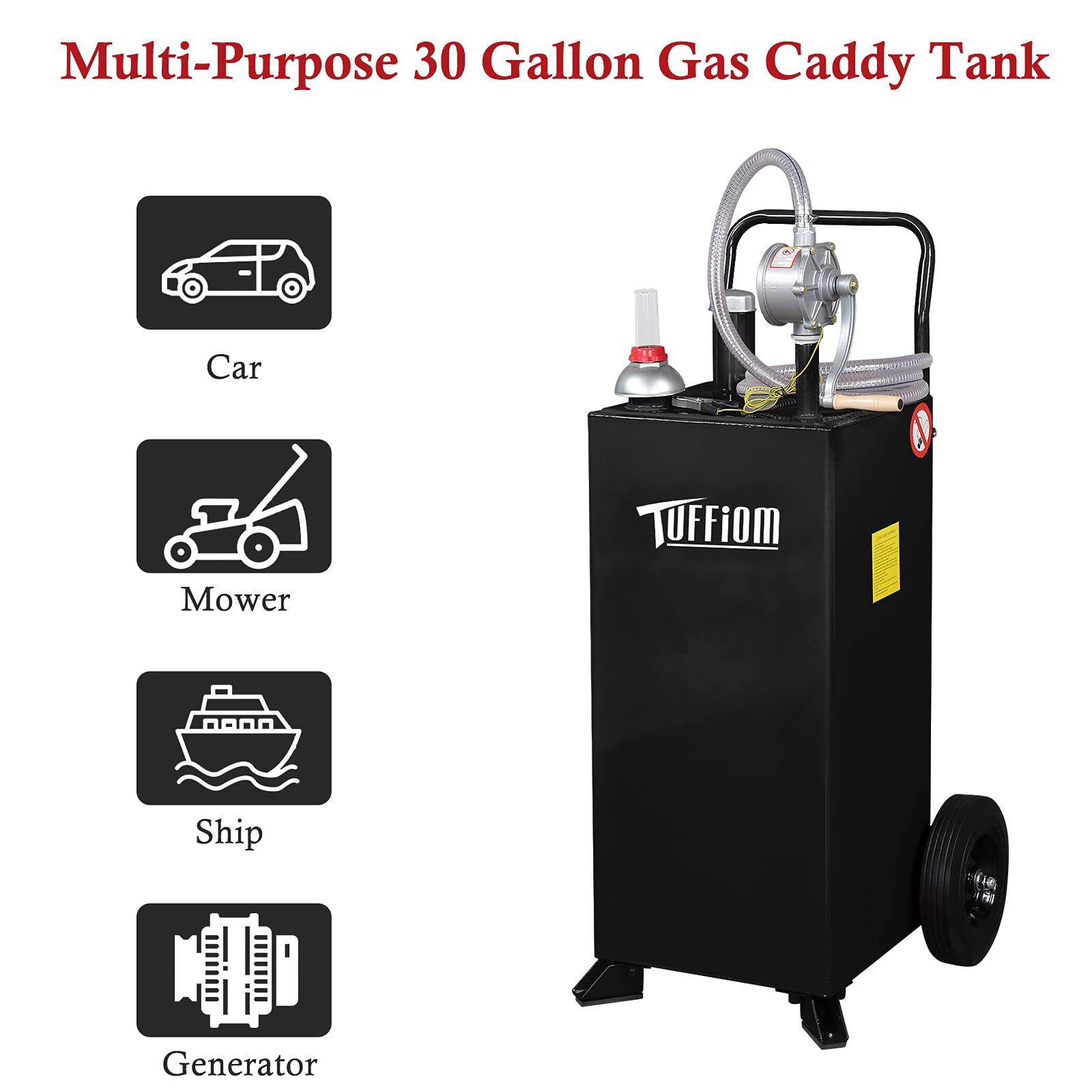 Amazon.com: TUFFIOM 30 Gallon Fuel Gas Caddy w/Wheels & Manual