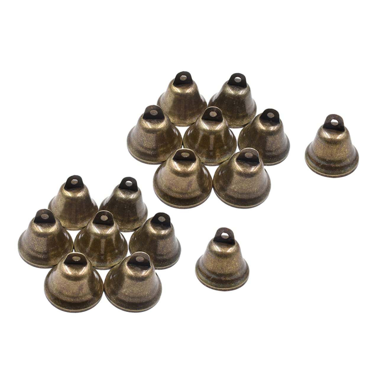 HOODANCOS DIY Christmas Bells Decor 16pcs Vintage Bell Pendants Wind Chime Making for Christmas Tree Ornaments