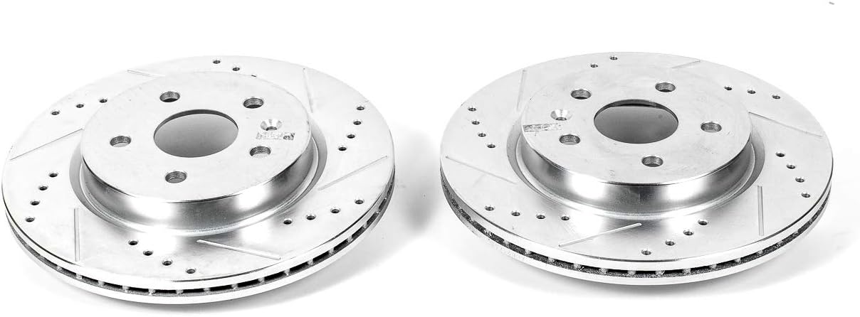 PowerStop Evolution Rear Brake Rotors For Buick Allure 2010 |LaCrosse 2010-16 |Regal 2011-17 |Cadillac CT5 2020-25 |CT6 2016-19 - Drilled and Slotted Performance Disc Rotors Upgrade, AR82146XPR
