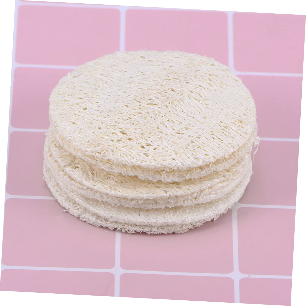 DOITOOL 500 Piezas esponjas faciales almohadillas exfoliantes faciales esponja de maquillaje redonda almohadillas de lavado facial esponjas exfoliantes de lufa constituir Depurador lavabo