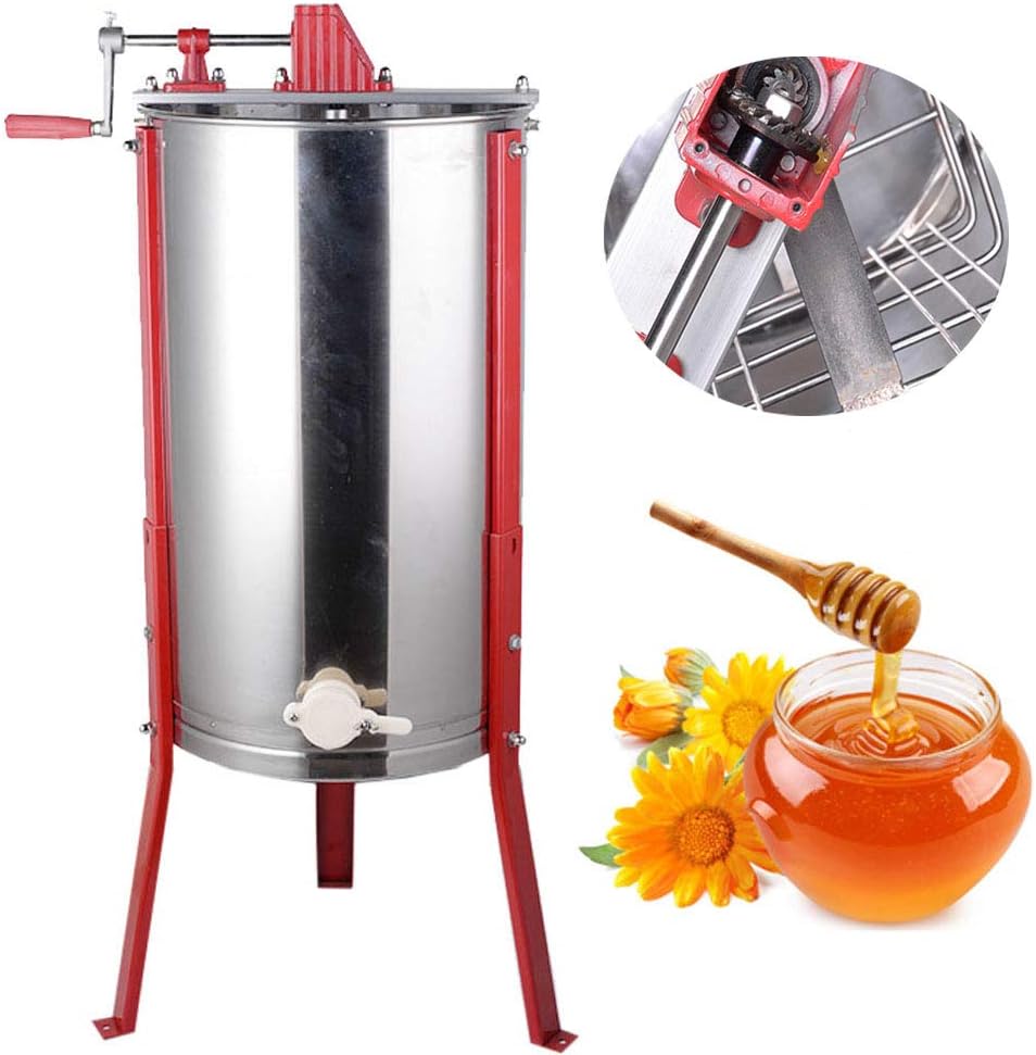 JACKBAGGIO New Manual 3 Frame Stainless Steel Honey Extractor Honeycomb Drum Spinner Beekeeping Centrifuge Equipment
