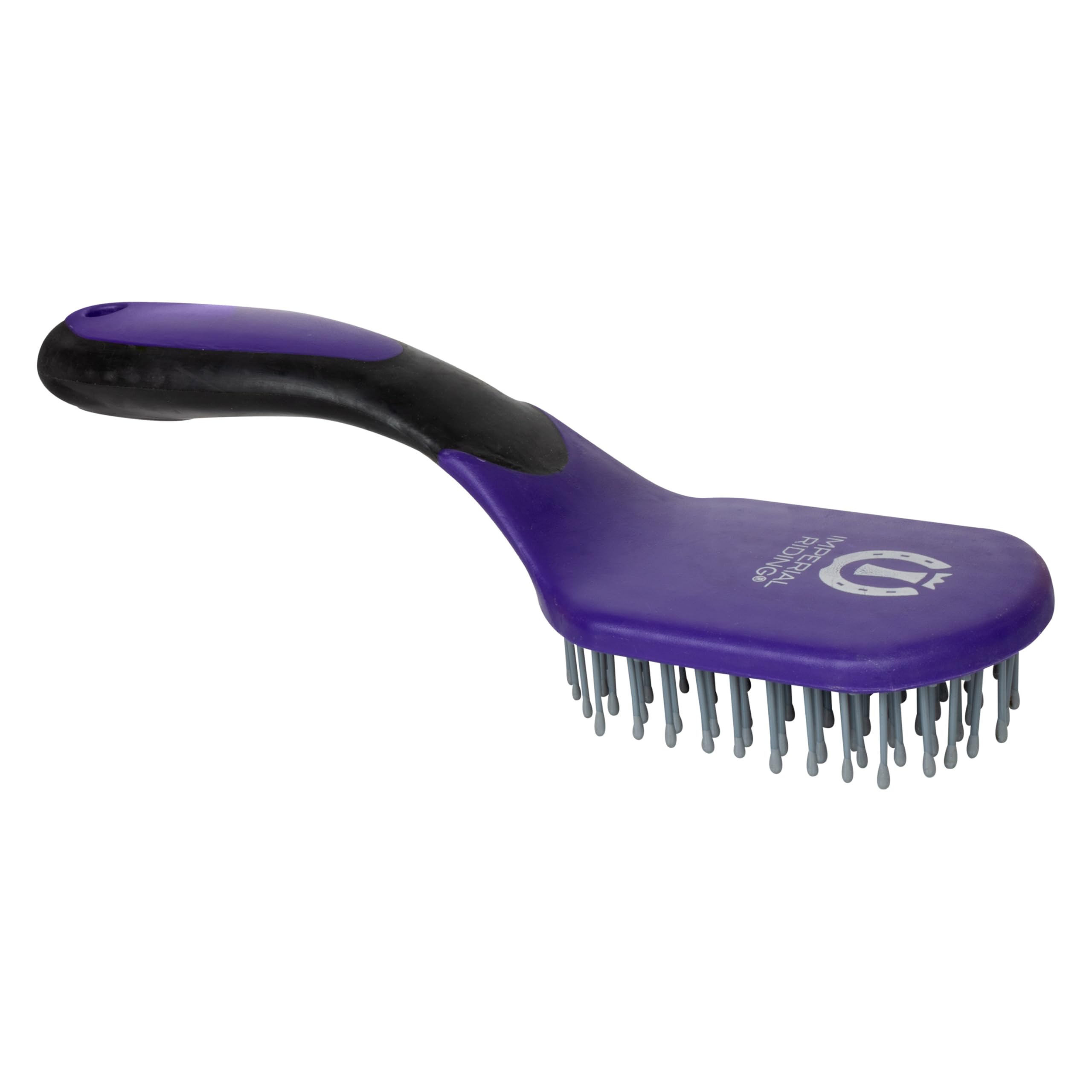 Imperial Riding IRH Boomerang Mane and Tail Brush, Ergonomic Horse Brush with Detangling Bristles, Gentle Care for Mane and Tail & Stylish Stable Look, Royal Purple