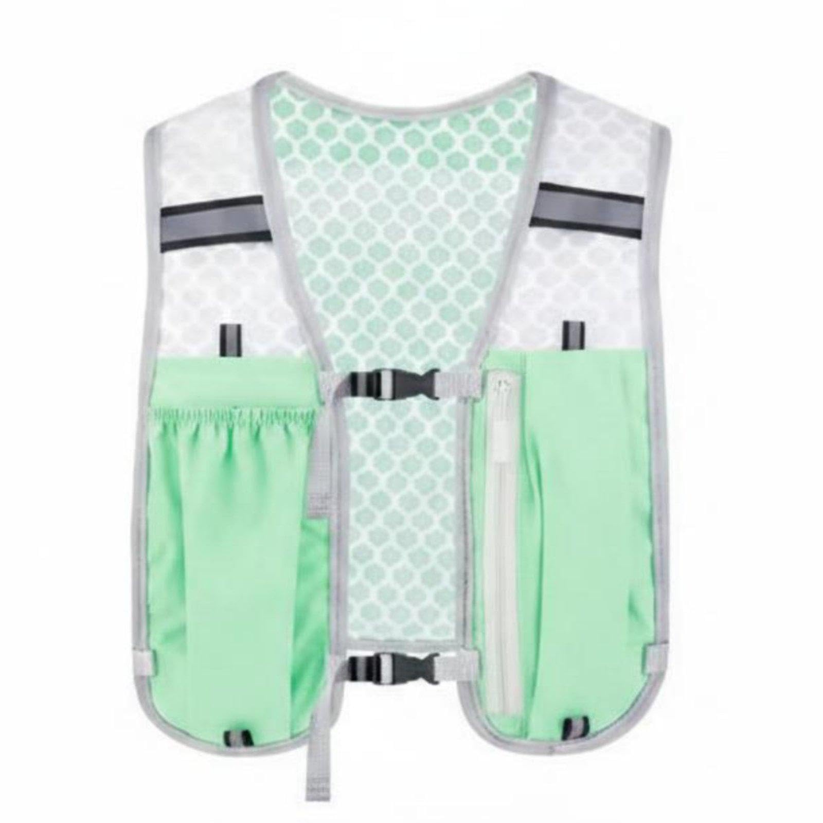 Running Water-Carrying Vest Breathable Mesh Running Water-Carrying Pack All-Purpose Use Vest Backpack for Runners, Cyclists, Biking, Hiking Green-image-4