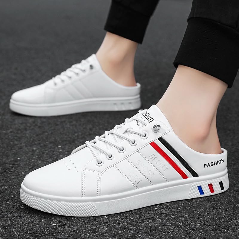 Plus-Size Men's Casual Fashion Slippers White Striped Summer Slip-on Casual Sneakers Heelless FJ03134