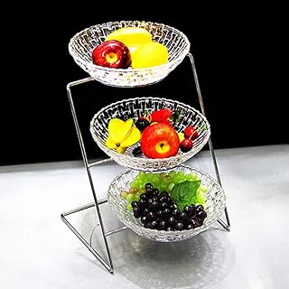 Fruttiera, 2 Piani Creativo Vetro Cesto Di Frutta Multilayer Cestino Frutta Contenitore Decorativo Per La Casa