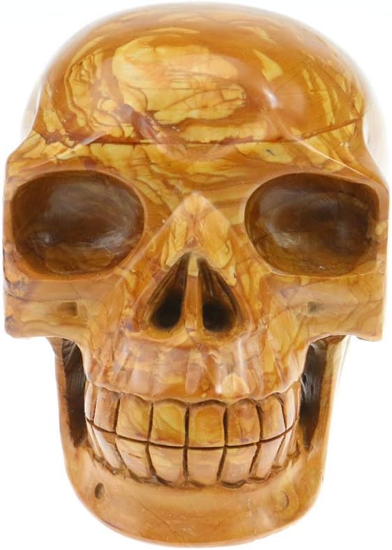 HongJinTian Crystal Natural Wood Skull Figurine for Decoration YICHENGYIN