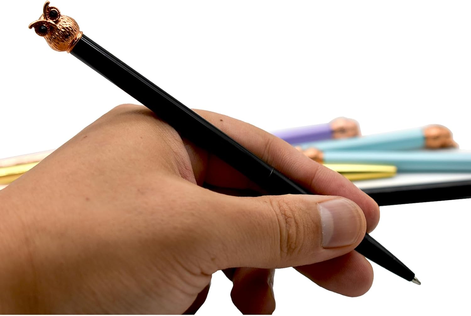 10 PCS Owl Metal Ballpoint Pens Novelty Animal Pens Easter Stationery 1.0 mm Black Ink For School Office Stationery Supplies - Image 4