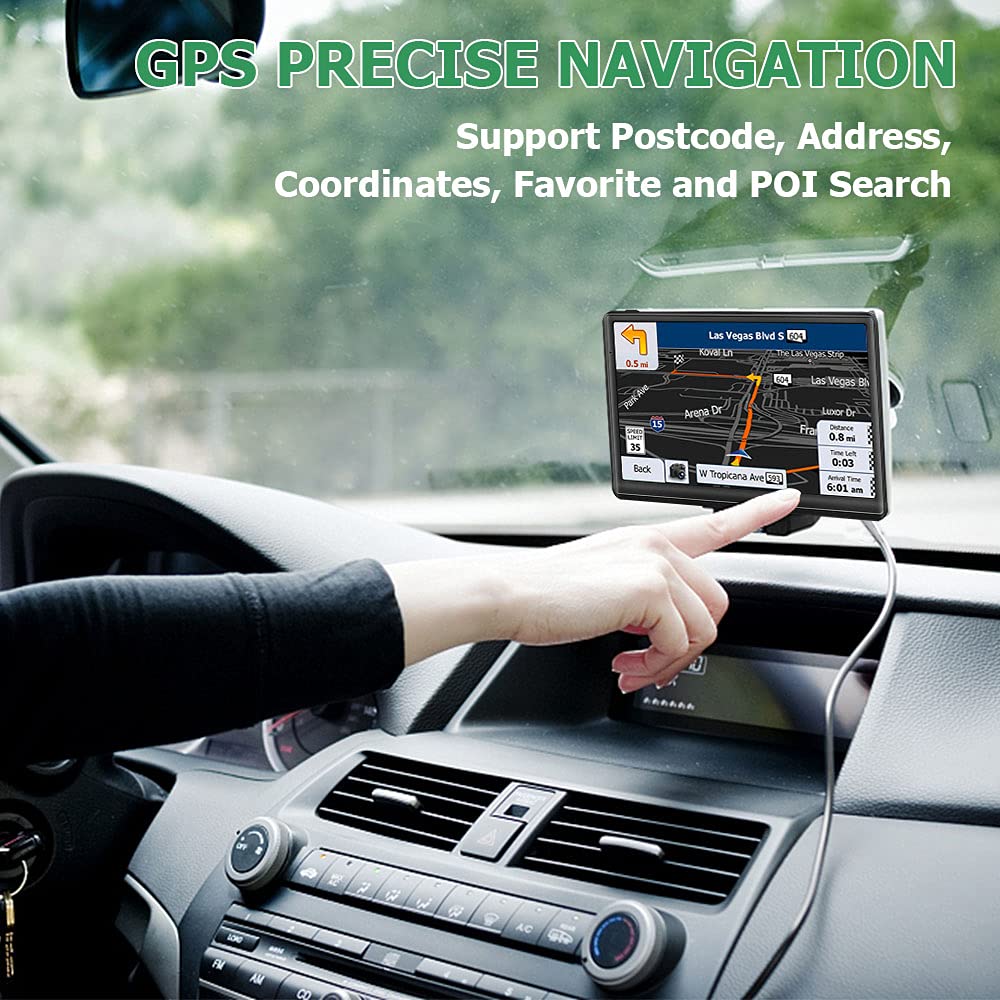 Navigatore satellitare per camion e auto con mappe del Regno Unito ed Europa 2025, 7 pollici, navigatore satellitare per auto, supporto ricerca codice postale, allarme autovelox, guida vocale, POI