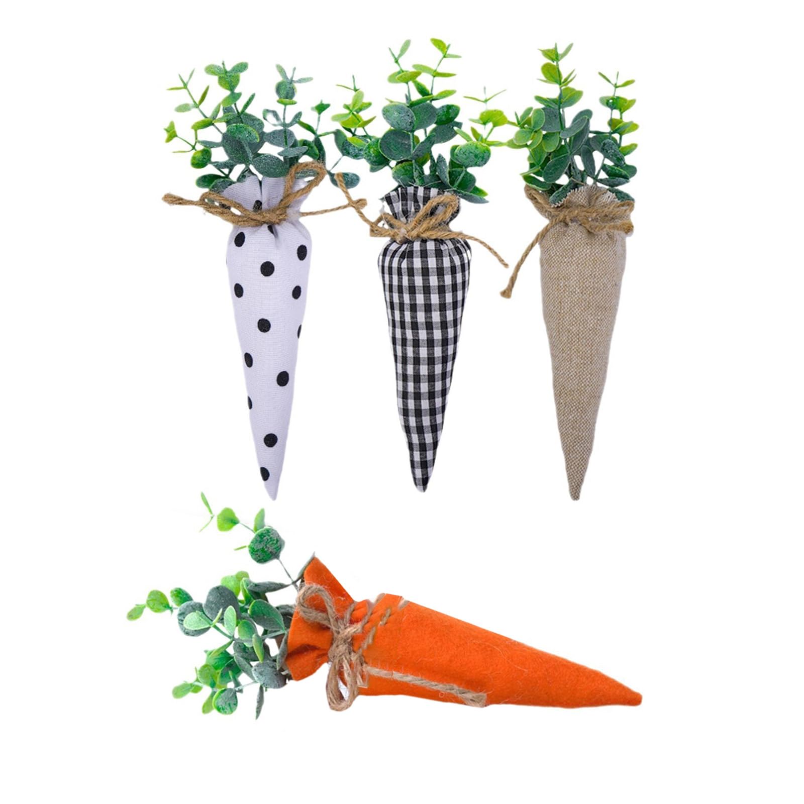 Tsophreniq Of 4 Easters Carrot Figurines Pendant Faux Vegetable Seasonal Decoration Table Centerpieces Photography Props Easters Carrot Decorations