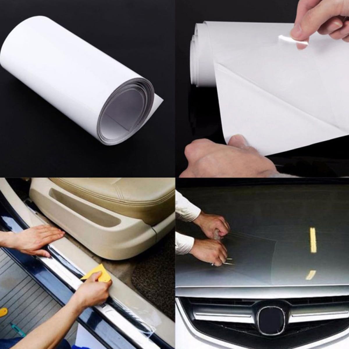 ibasenice Protettiva Trasparente Autoadesiva per Veicoli in PVC 50x300 Cm Anticollisione e AntiGraffio per Protezione Porte e Carrozzeria