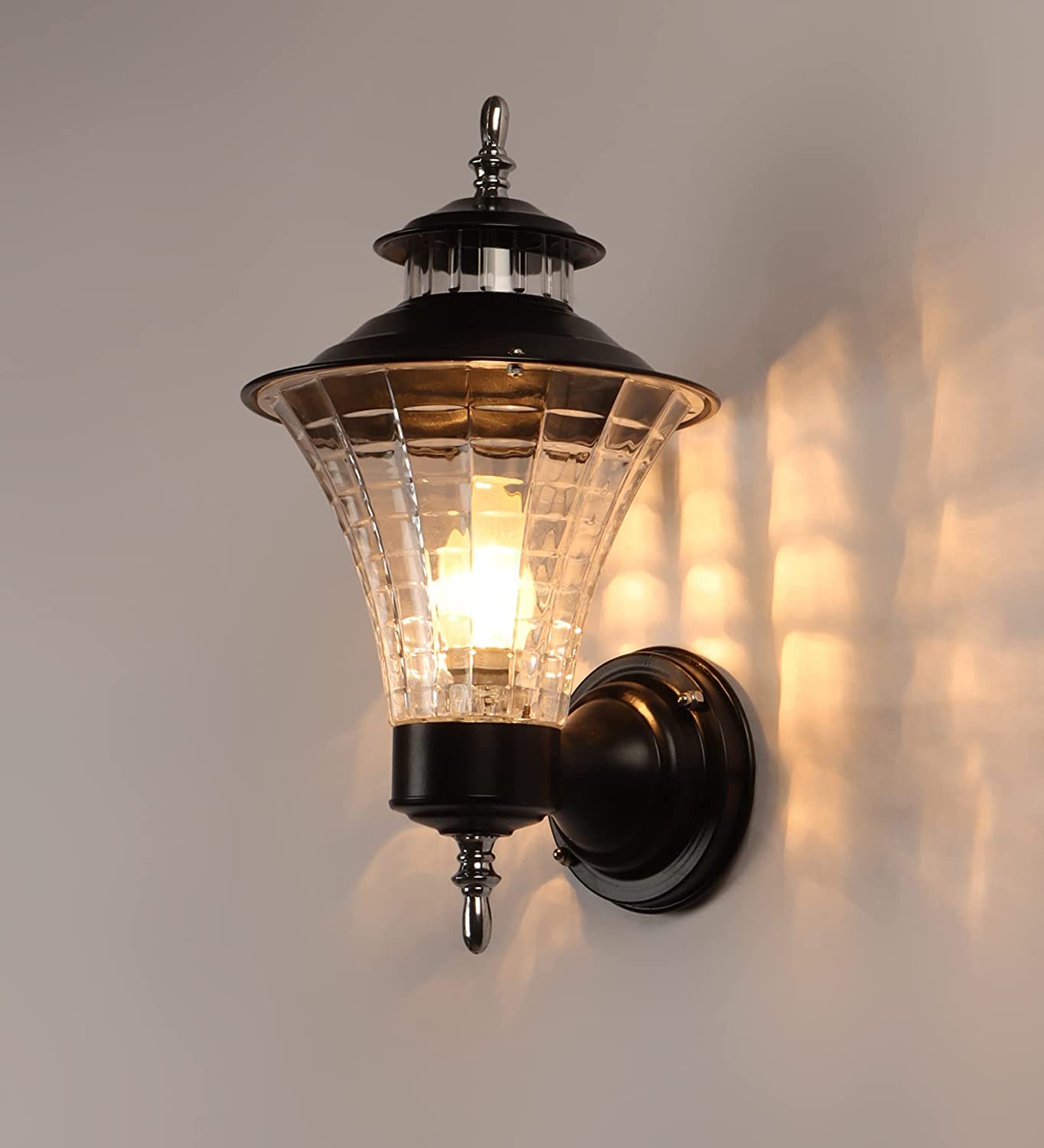 Antique Metal Wall Lights and Scones, Rain Water Resistance Round Outdoor Exterior Wall Light for Home (Bulb not Included)(Electric)