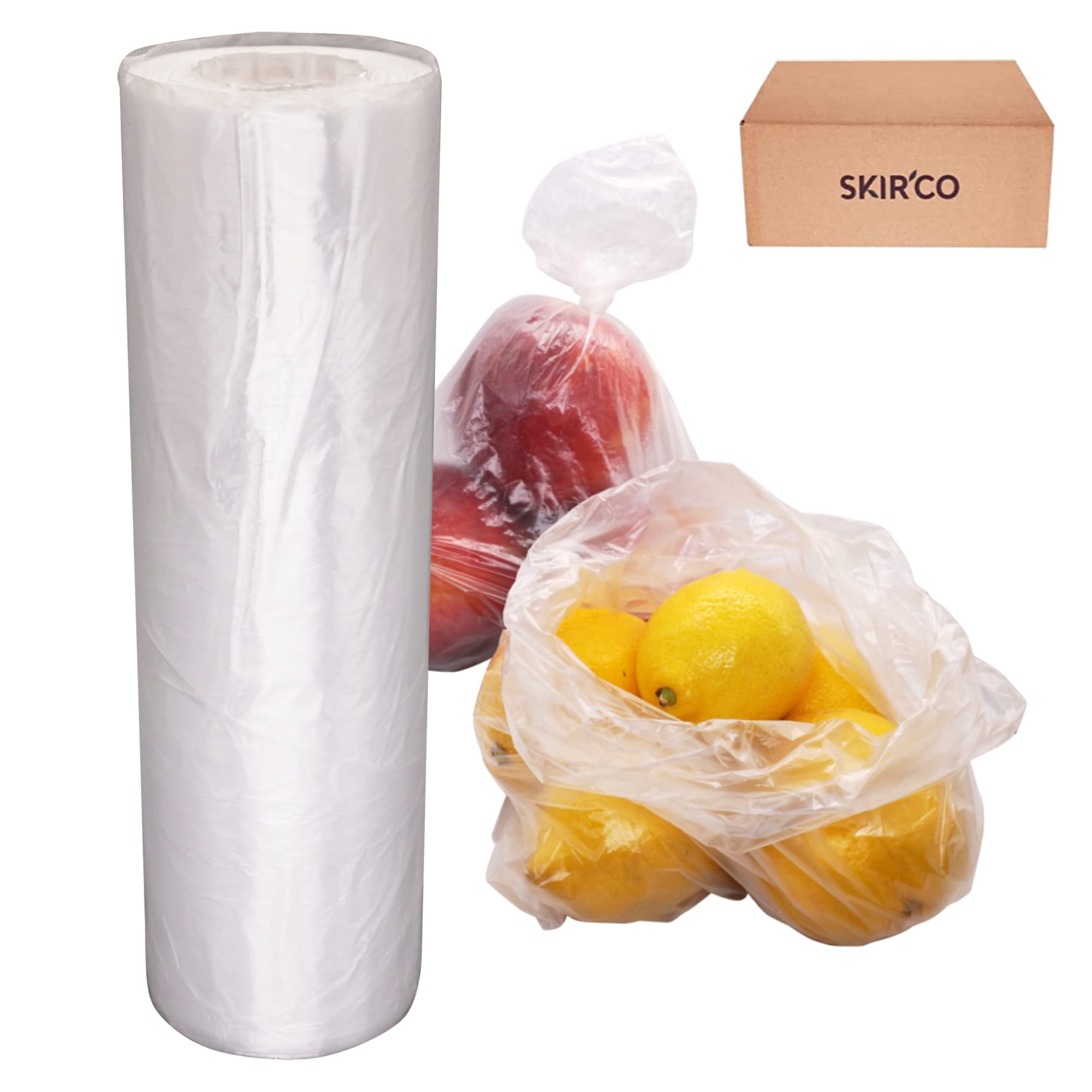 SKIR'CO (3600 Stück) Klar Plastiktüten 25x40 cm Lebensmittelecht HDPE Lebensmittelverpackungsbeutel Theke Polyethylen Beutel auf Rolle Gefrierbeutel