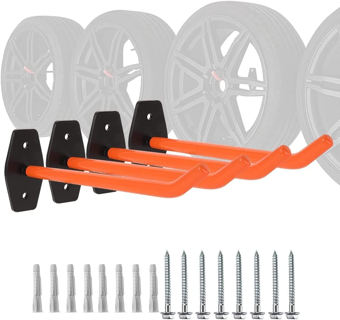 Reehi Tyre Holder Hook Set, Wall Mount Tire Hooks, Wall Hooks Heavy