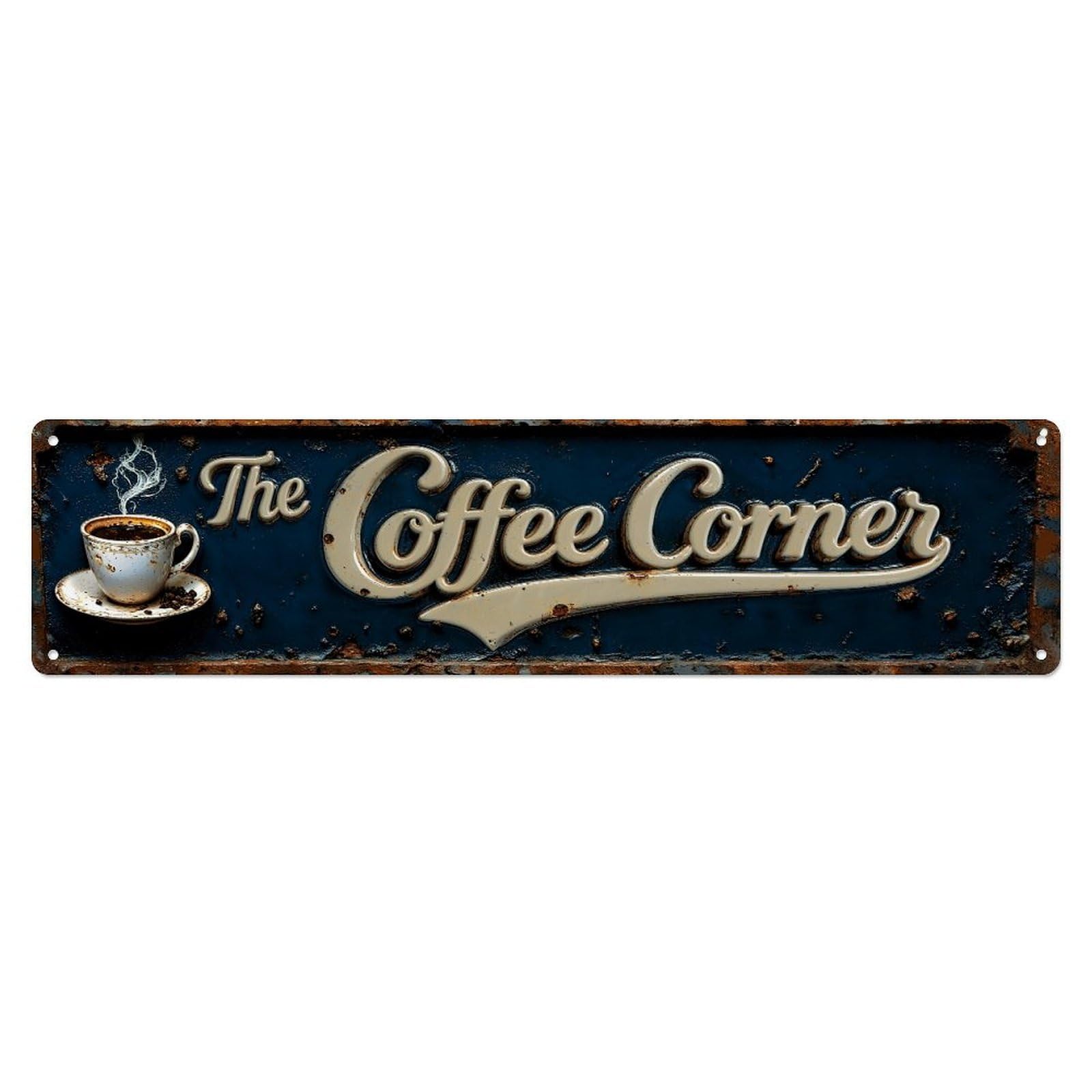 Vintage Coffee Sign Artwork Pattern Retro Metal Tin Sign, Vintage Decor Art Poster for Bar, Home, Man Cave, Kitchen, Laundry Room Gift 4x16Inch