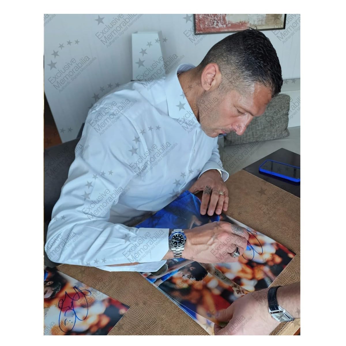 Autografata Foto del calcio dell'Italia Marco Materazzi