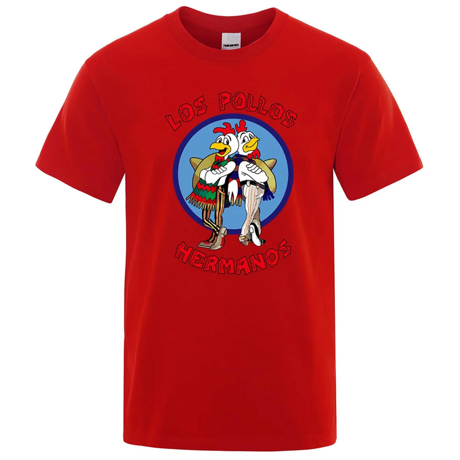 Camisetas Manga Corta Hombre Camiseta Divertida Fashion De Transpirable Suelta-Rojo-Metro