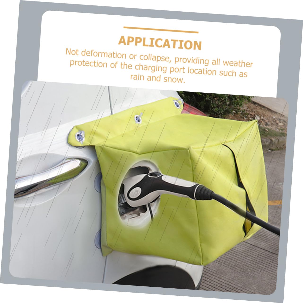 Housse de Protection Jaune pour Chargeur de Véhicule Électrique Résistante à Neige Gel Imperméable en Tissu Oxford pour Usage Extérieur en Hiver