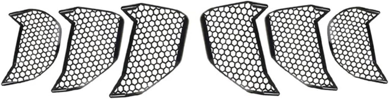 Car Taillights Cover 3D Honeycomb Rear Tail Lamp Hood Decorative Tail Light Sticker ABS 6Pcs Compatible For Ford Mustang 2018-2022(Glossy black)