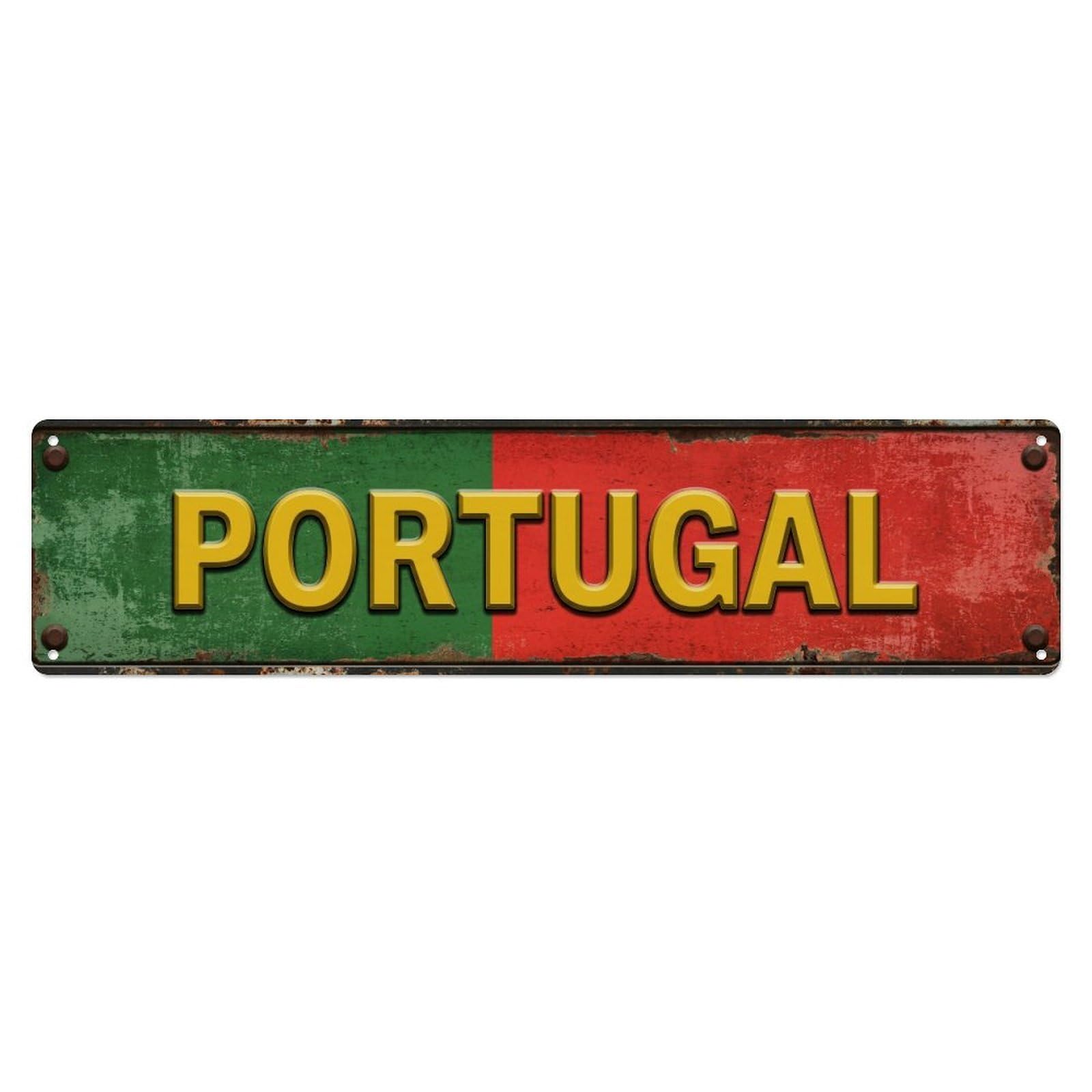 Metal Tin Sign Vintage Portugal Flag Pattern