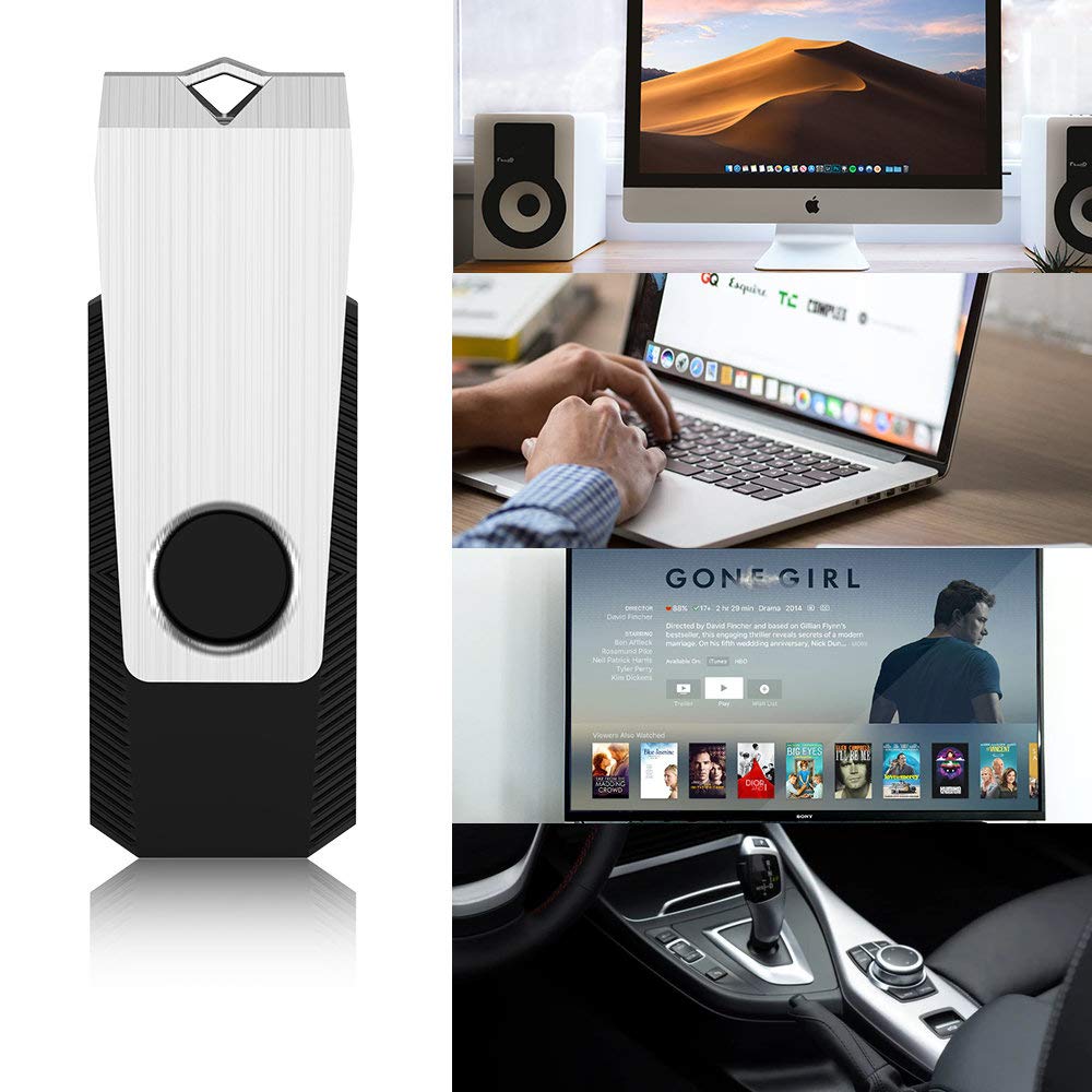 KEXIN 32 GB Chiavetta USB 5 Pezzi Pennetta Girevole Unità Memoria Flash Pen Drive Penna USB 32 Giga Chiavette con Luce a LED (5 Multicolorato: Nero Blu Verde Rosso Arancio)