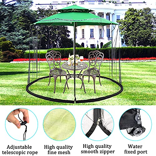 Jeoeus Umbrella Netting For Outdoor Umbrellas,Umbrella Mosquito Netting,Garden Patio Umbrella Mosquito Netting,With Double Zipper Door, For Almost Outdoor Market Table Umbrellas & Cantilever Offset Hanging Umbrella W/Tilt 7.5-11Ft #TOP1