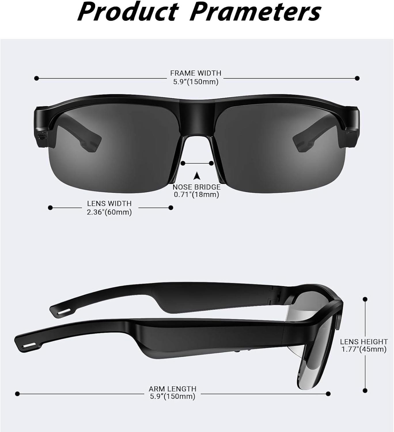 Smart Glasses, Polarized Bluetooth Sunglasses with Built-in Mic & Speakers, Open Ear, Voice Assistant, UV Protection (LV-M6 Pro) - Image 5