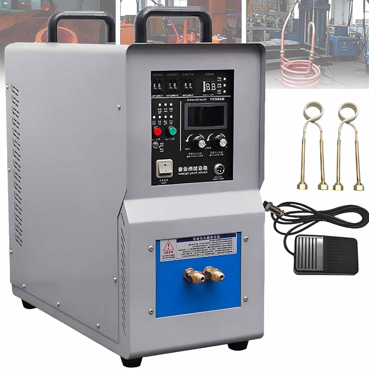 GLBMXDD High Frequency Induction Heating Machine,Heater Furnace Quenching Welding Melting 15KW with Water Temperature Protection for Steel Melt Welding Heating